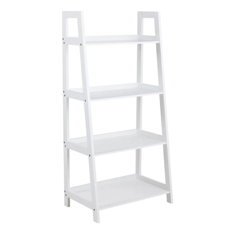 Image of Furniture To Go Wally Bookcase with 4 Shelves in White White Unisex