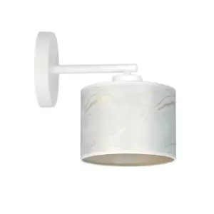 Image of Emibig Broddi White Wall Lamp with Shade with White Fabric Shades, 1x E27