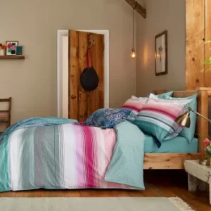 Image of Joules Cotswold Stripe 100% Cotton Percale Duvet Cover Set MultiColoured