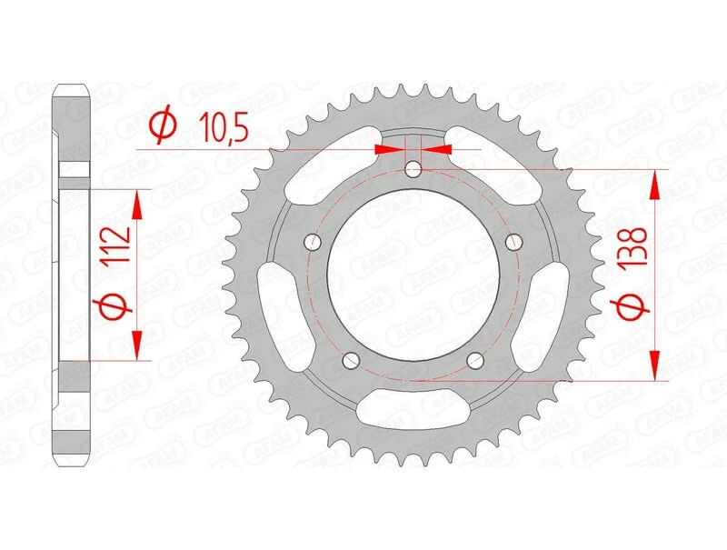 Image of AFAM Steel Standard Rear Sprocket 12607 - 530