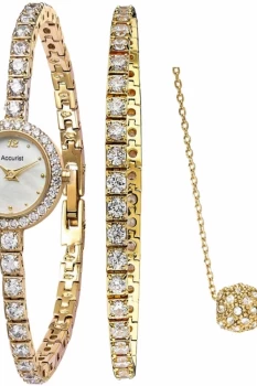 Image of Ladies Accurist Bracelet & Necklace Gift Set Watch LB1803