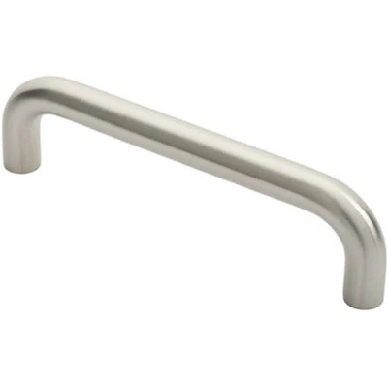 Image of Loops Round D Bar Door Pull Handle 247 x 22mm 225mm Fixing Centres Satin Steel Metallics unisex