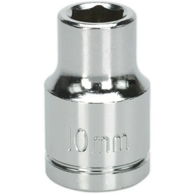 Image of Loops 10mm Chrome Plated Drive Socket - 1/2" Square Drive - High Grade Carbon Steel Metallics