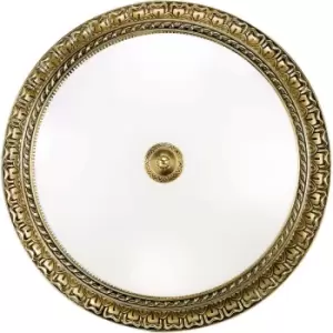 Image of Kolarz Milady Glass Bowl Semi Flush Ceiling Light 4 Light Antique Brass