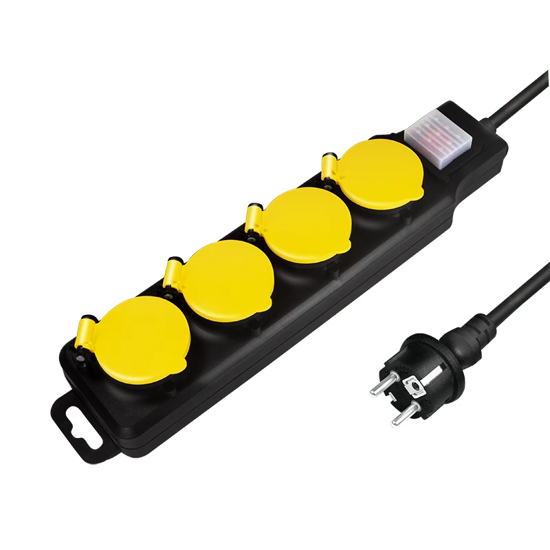 Image of LogiLink LPS254 power extension 1.5 m 4 AC outlet(s) Outdoor Black. Ye