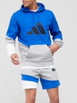 Image of adidas Future Icon Colourblock Hoodie - Blue Size XL, Men