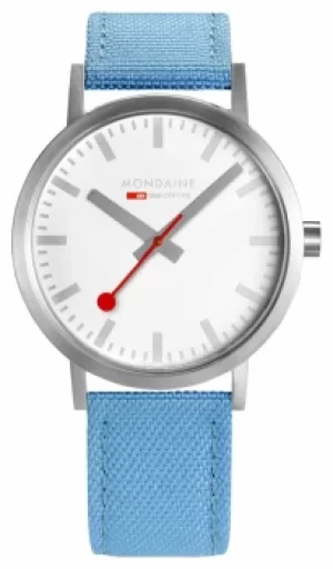 Image of Mondaine Classic Large Silver Case 40mm Blue Strap A660. Watch