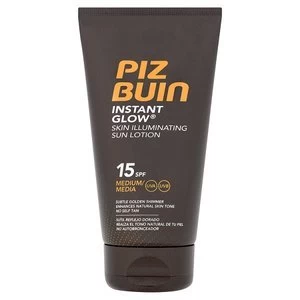 Image of Piz Buin Instant Glow Skin Illuminating Sun Lotion Medium SPF15 150ml