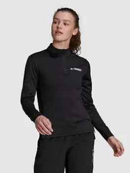 Image of adidas Half Zip Long Sleeve, Black, Size L, Women