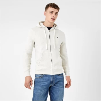 Image of Jack Wills Pinebrook Pheasant Logo Zip Hoodie - Ecru