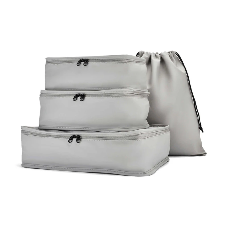 Image of Rock Rock Packing Cubes Set of 4 Grey unisex 4pc Set