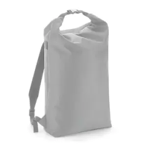 Image of BagBase Icon Roll-Top Backpack (One Size) (Light Grey)