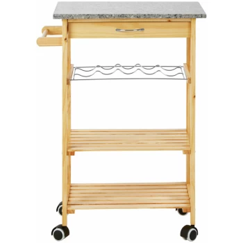 Image of Premier Housewares - Pinewood Large Kitchen Trolley