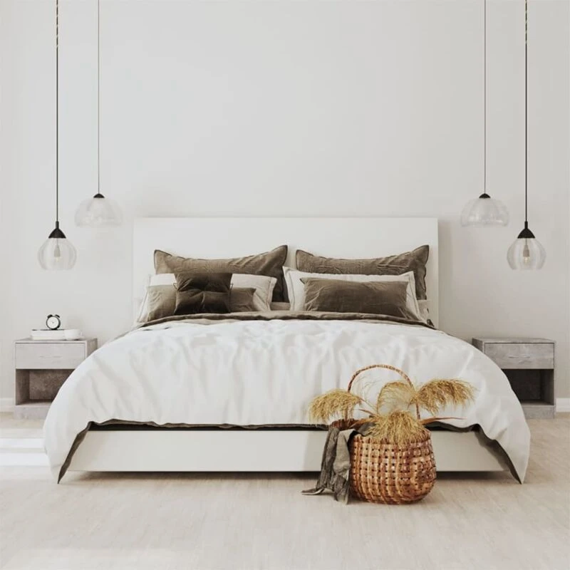 Image of Vidaxl Bedside Cabinets 2 Pcs With Drawer Concrete Grey 342584