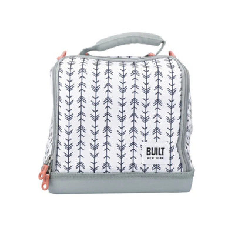 Image of BUILT New York Bowery 7-Litre Insulated Lunch Bag, Showerproof Polyester with Food-Safe Lining - 'Belle Vie' Grey unisex