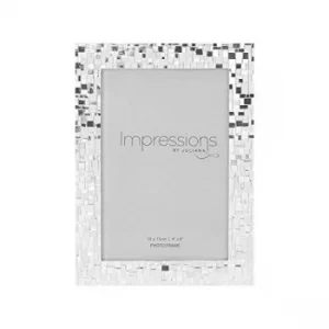 Image of 4" x 6" IMPRESSIONS? Mosaic Effect Silver Plated Photo Frame