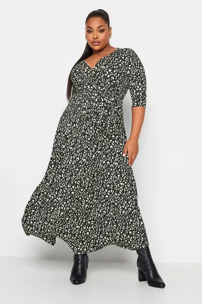 Image of Yours Animal Print Maxi Dress Black