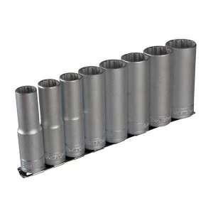 Image of Teng M1207 Socket Clip Rail Set of 8 Metric 1/2in Drive