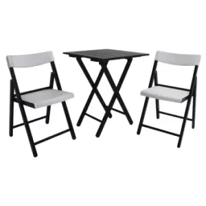 Image of Tramontina Teak Wood 3 Pcs. Folding Bistro Set - Tobacco White