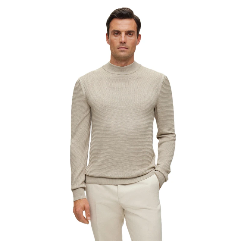 Image of Boss Mens Maguno Knitwear Jumper Light Beige male 2XL