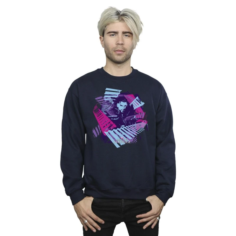 Image of Marvel Marvel Men Doctor Strange Stairs Sweatshirt in Navy Size: Small Navy S Male 5059934571839