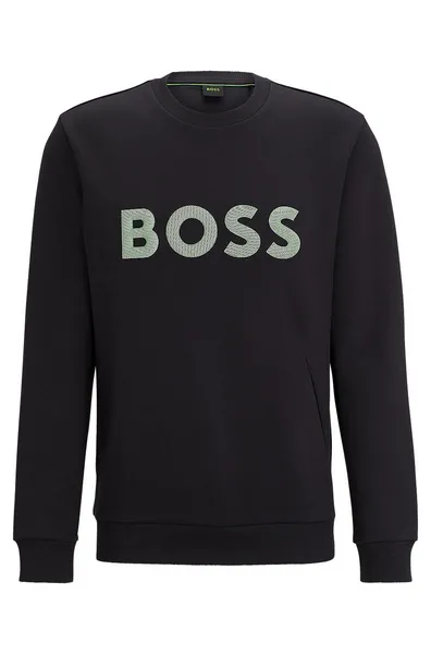 Image of BOSS Green Salbo 1 Cotton-Blend Sweatshirt - S Grey Hoodies and Sweatshirts male 50510350-016 S