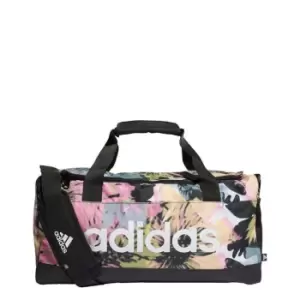 Image of adidas Essentials Linear Graphic Small Duffel Bag Womens - Almost Yellow / Bliss Pink / M