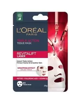 Image of LOreal Paris Revitalift Laser Triple Action Tissue Mask, With Peptide, Hyaluronic Acid And Vitamin Cg - 28G