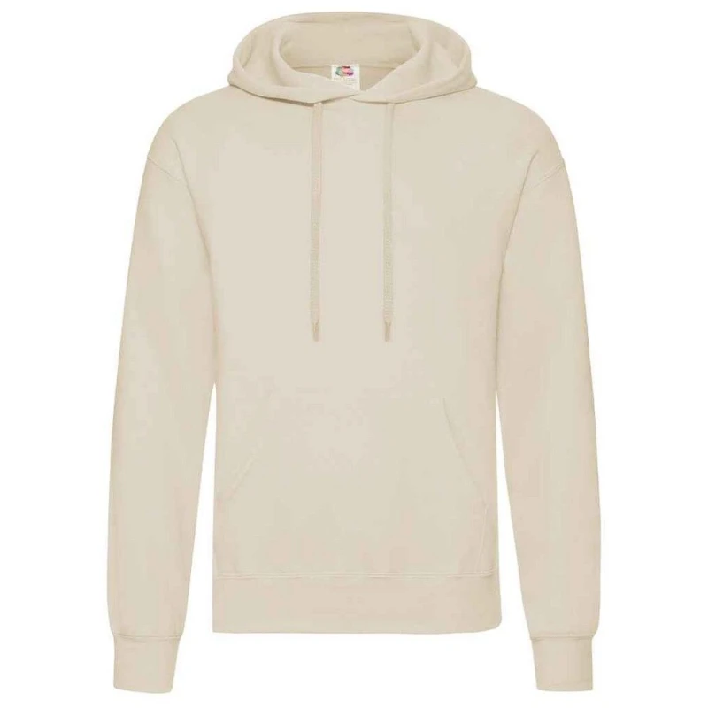 Image of Fruit Of The Loom Fruit of the Loom Men Classic Hooded Sweatshirt in Natural Size: Small Natural S Male 5063377183245