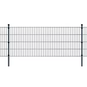 Image of Vidaxl 2D Garden Fence Panel & Posts 2008X1030 Mm 2m Grey