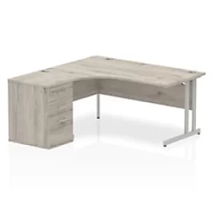 Image of Dynamic Ergonomic Desk Impulse IWSLC166WCGRY Rectangular MFC 1200 mm x 800 mm x 730 mm Grey Oak
