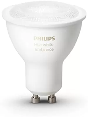 Image of Philips Hue Smart WiFi Dimmable White Ambiance GU10 25W Bluetooth Lightbulb