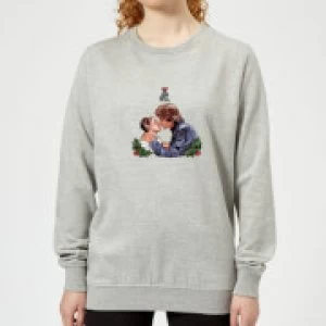 Image of Star Wars Mistletoe Kiss Womens Christmas Sweatshirt - Grey - S