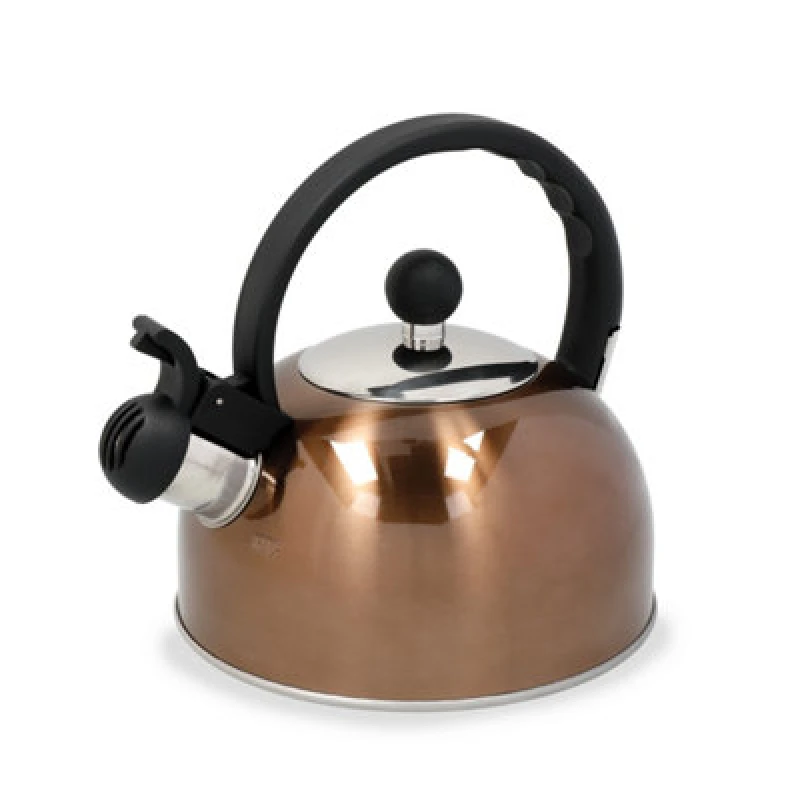 Image of La Cafetiere Induction-Safe Stainless Steel Whistling Kettle in Copper Copper Unisex