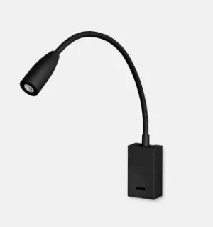 Image of Bed LED Wall Reading Light Black 160lm 3000K