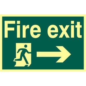 Image of ASEC Fire Exit 200mm x 300mm PVC Self Adhesive Photo luminescent Sign