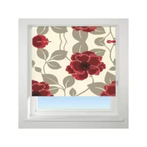 Image of Universal - Papavero Patterned Thermal Blackout Roller Blind, Red, W90cm