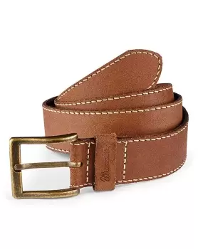 Image of Wrangler Leather Stiched Edge Brown Belt