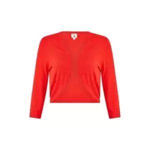 Image of Yumi Red Knitted Curve Bolero - Red