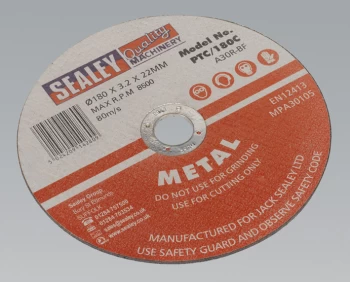 Image of Sealey PTC/180C Cutting Disc Ø180 x 3mm 22mm Bore