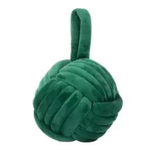 Image of Knot Velvet Door Stop Emerald