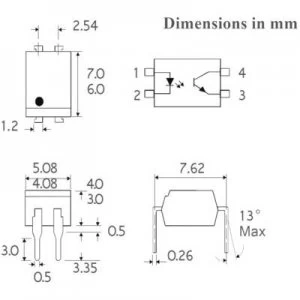 Image of Isocom Components ISP817CX Optoisolator