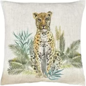Image of Evans Lichfield Kenya Giraffe Cushion Cover (One Size) (Off White/Light Brown/Green)