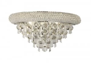 Image of Wall Lamp Medium 3 Light Polished Chrome, Crystal