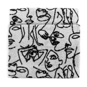 Image of Furn. Everybody Abstract Cotton Jacquard Bath Towel Black