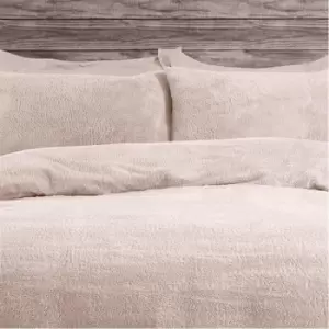 Image of I Saw It First Teddy Fleece Duvet Cover and Pillow Case Set - Brown