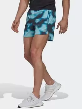 Image of adidas Run Icons Logo Graphic Aop Shorts, Multi, Size L, Men