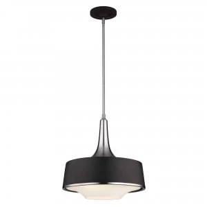 Image of 4 Light Dome Ceiling Pendant Black, Brushed Steel, E27