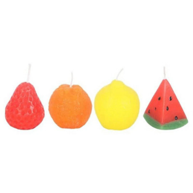 Image of Something Different Something Different Fruit Shaped Candle (Pack of 4) in Red Red One Size Unisex 5063693919368