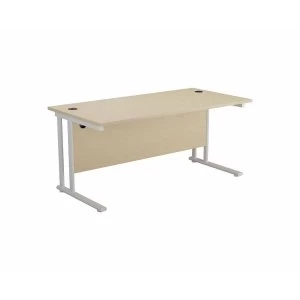 Image of TC Office Start White Cantilever Frame Desk 1200x800mm, Maple